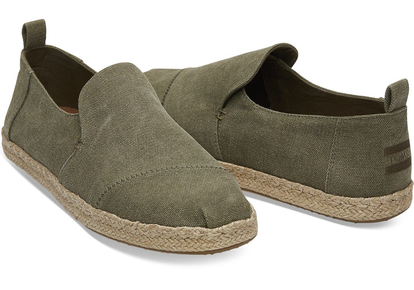 Toms Espadryle Męskie Oliwkowe - Alpargata Rope - 86WLNVOQK